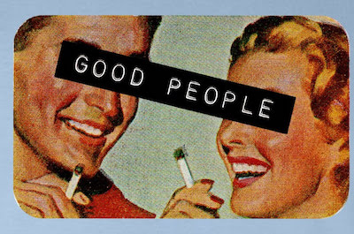 good people logo two vintage people with cigarettes
